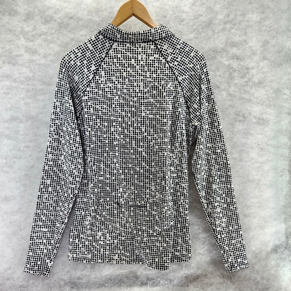 Under Armour Womens Large Long Sleeve Half Zip Pullover Athletic Top Black White - Picture 6 of 12